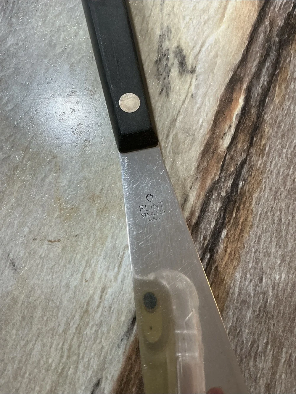 Vintage Ekco Flint Arrowhead Frosting Spreader Black Handle 12.25” USA